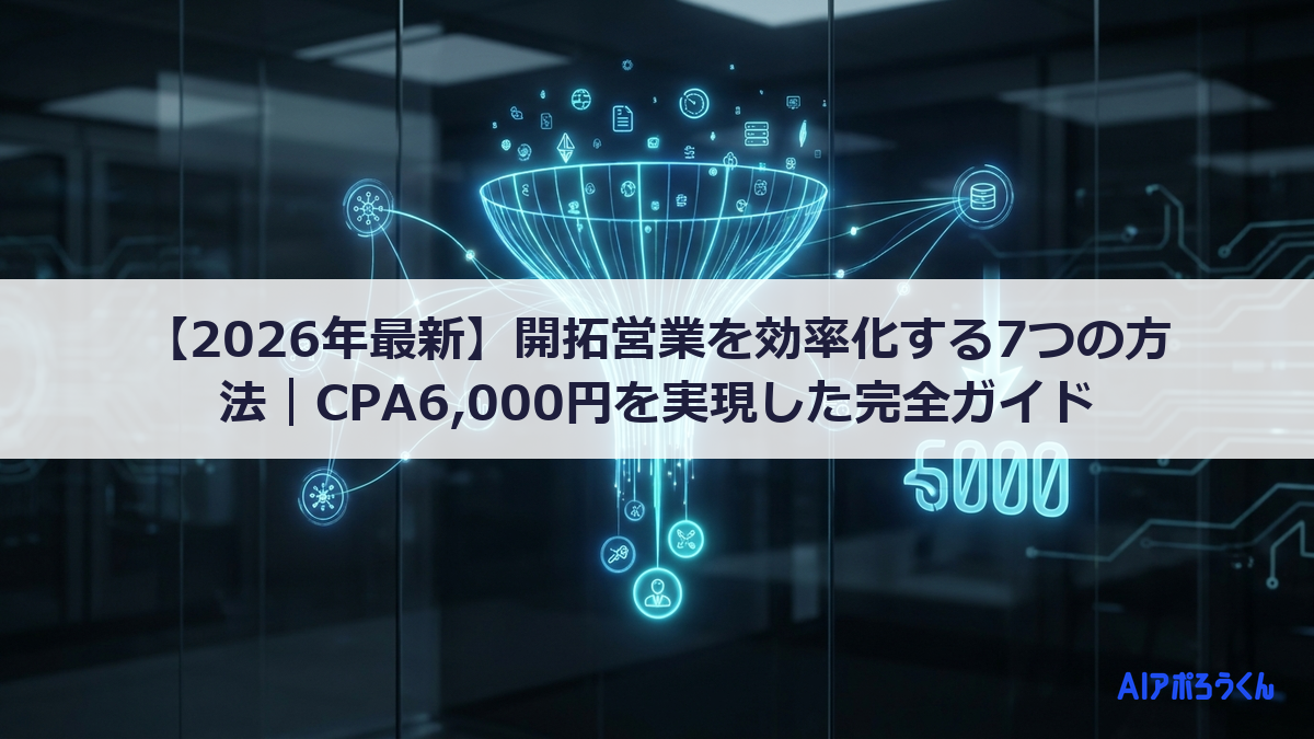 【2026年最新】開拓営業を効率化する7つの方法｜CPA6,000円を実現した完全ガイド