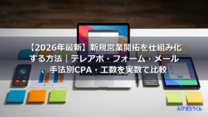 【2026年最新】新規営業開拓を仕組み化する方法｜テレアポ・フォーム・メール、手法別CPA・工数を実数で比較