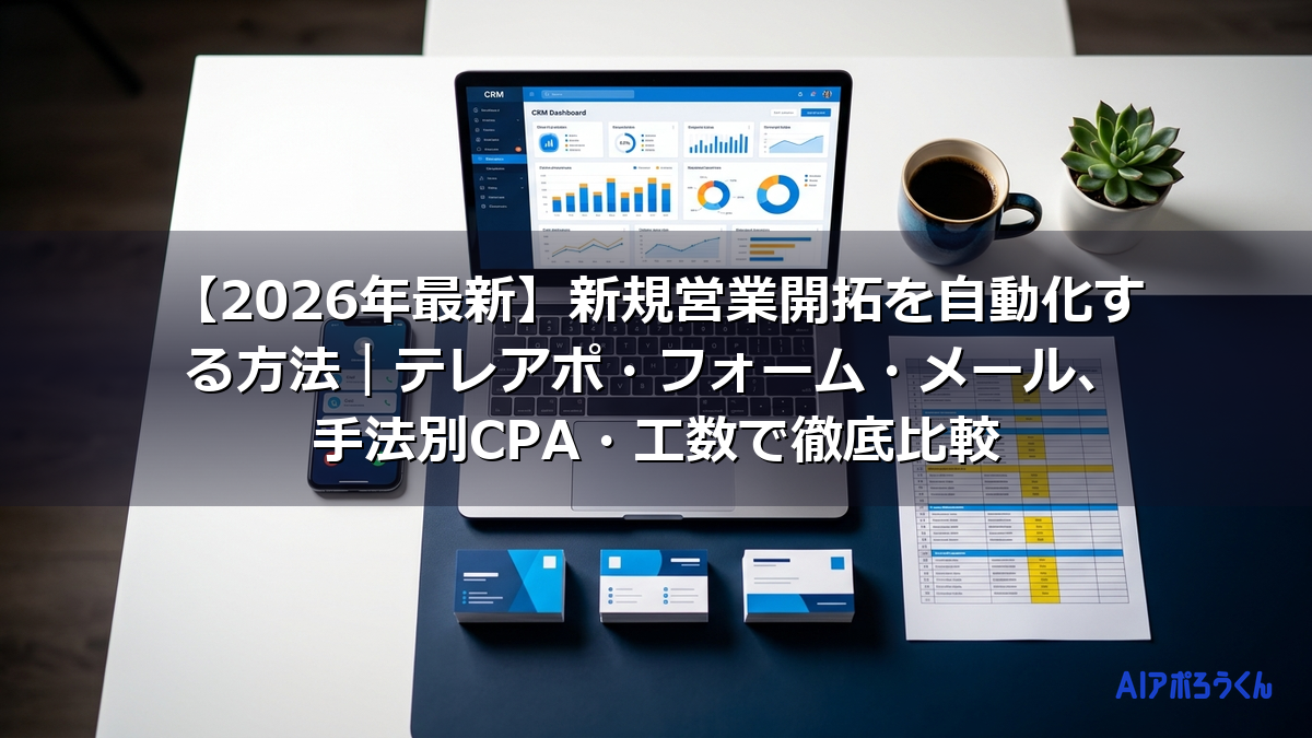 【2026年最新】新規営業開拓を自動化する方法｜テレアポ・フォーム・メール、手法別CPA・工数で徹底比較