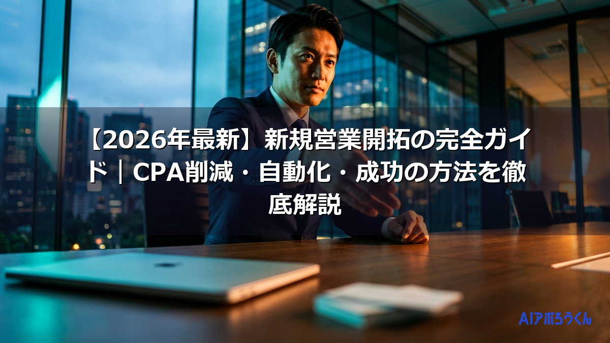 【2026年最新】新規営業開拓の完全ガイド｜CPA削減・自動化・成功の方法を徹底解説