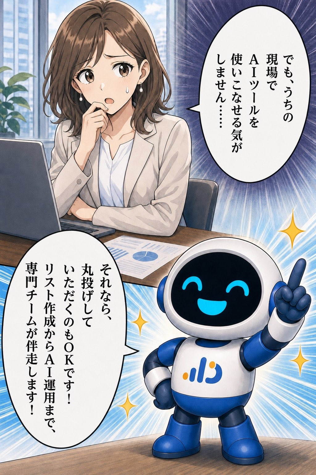 P49 AIアポろうくん漫画LP ページ