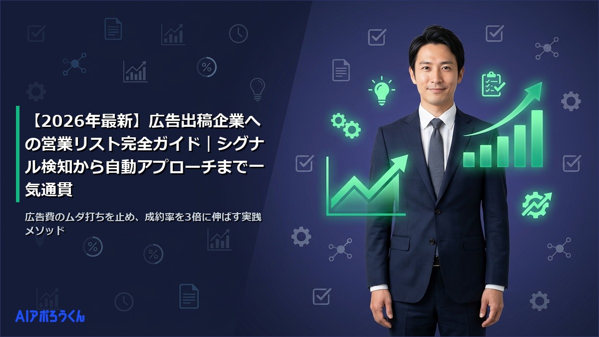 【2026年最新】広告出稿企業への営業リスト完全ガイド｜シグナル検知から自動アプローチまで一気通貫