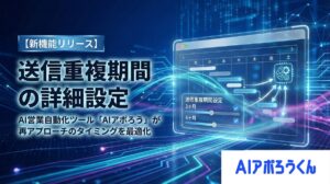 【フォーム営業の成果最大化】AI営業自動化ツール「AIアポろう」、再アプローチのタイミングを最適化する「送信重複期間の詳（図1）